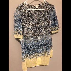 Beautiful yellow and blue top